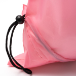 Saco de compras dobrável em plástico reciclado com cordão ajustável cor cor-de-rosa vista detalhe 3