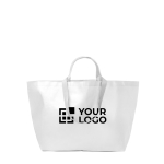 Saco reutilizável com fole e asas reforçadas em plástico tecido vista principal