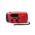 Rádio de emergência multifunções com lanterna e sirene SOS 2000mAh cor vermelho segunda vista