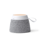 Altifalante sem fios com corpo em bambu e suporte magnético 5W cor cinzento-claro segunda vista