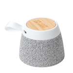 Altifalante sem fios com corpo em bambu e suporte magnético 5W vista principal