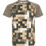 T-shirt técnica unissexo poliéster manga raglan 150 g/m² Roly Direct Ventor cor areia segunda vista
