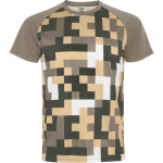 T-shirt técnica unissexo poliéster manga raglan 150 g/m² Roly Direct Ventor cor areia primeira vista de uso