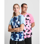 T-shirt técnica unissexo poliéster manga raglan 150 g/m² Roly Direct Ventor cor rosa pastel vista detalhe 4