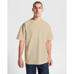 T-shirt unissexo oversize algodão manga curta 270 g/m² Roly Direct Chow cor branco vista detalhe 1