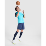 Conjunto desportivo unissexo manga curta poliéster 140 g/m2 Roly Direct Titan cor turquesa vista detalhe 7