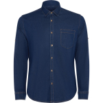 Camisa de ganga de algodão com tecido stretch 210 g/m² Roly Direct Lujan cor azul ganga segunda vista