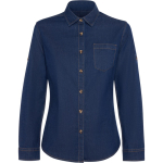 Camisa de ganga de algodão manga comprida 210 g/m² Roly Direct Lujan cor azul ganga segunda vista