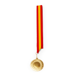 Medalha de metal com fita de poliéster e mosquetão de fixação Ø5 cm cor vermelho-escuro segunda vista