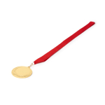 Medalha metálica com fita de poliéster e mosquetão de fixação Ø7 cm cor vermelho primeira vista de uso