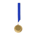 Medalha metálica com fita de poliéster e mosquetão de fixação Ø7 cm cor azul real segunda vista