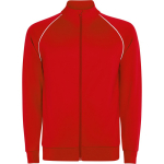 Sweatshirt desportiva unissexo com gola alta 210 g/m2 Roly Direct Valier cor vermelho primeira vista de uso