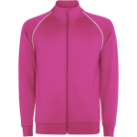 Sweatshirt desportiva unissexo com gola alta 210 g/m2 Roly Direct Valier cor rosa fluorescente primeira vista de uso