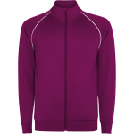 Sweatshirt desportiva unissexo com gola alta 210 g/m2 Roly Direct Valier cor roxo primeira vista de uso