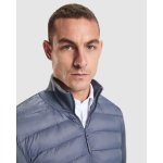 Casaco unissexo acolchoado com fecho éclair 90 g/m² Roly Direct Vivaro cor cinzento topo vista detalhe 3