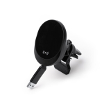 Carregador sem fios para carro com cabo retrátil Tipo C 15W cor preto primeira vista de uso