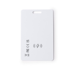 Cartão localizador anti-perda resistente à água e recarregável cor branco vista detalhe 2