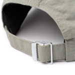 Boné de nylon de 6 painéis com fecho ajustável, ilhós e fita anti-suor cor preto vista detalhe 3