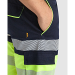 Bermuda bicolor multibolsos alta visibilidade 210 g/m2 Roly Lada cor azul-marinho vista detalhe 2