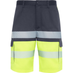 Bermuda bicolor multibolsos alta visibilidade 210 g/m2 Roly Lada cor cinzento topo primeira vista de uso