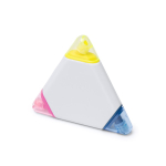 Marcador triangular 3 em 1 de plástico com 3 cores diferentes cor branco primeira vista de uso