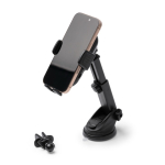 Suporte de carro para smartphone com carregador sem fios 15W ajustável cor preto vista detalhe 2