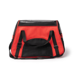 Mochila em RPET para animais com grelha e base reforçada cor vermelho segunda vista