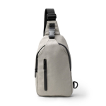 Bolsa a tiracolo em algodão reciclado com fechos e fita ajustável cor bege segunda vista