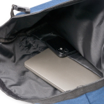 Mochila de plástico reciclado repelente a líquidos para portátil 15'' cor azul-marinho vista detalhe 2