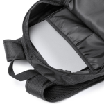 Mochila ecológica repelente à água com bolsos e fecho de correr 9'' cor preto vista detalhe 2