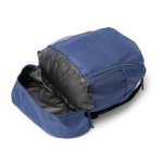 Mochila de cordões ajustável em poliéster 600D com bolso para calçado cor azul real vista detalhe 1