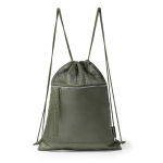 Mochila com cordões ajustáveis com bolso e faixa refletora cor verde-escuro segunda vista