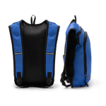 Mochila em RPET com faixa refletora e fechos de correr duplos cor azul-marinho vista detalhe 2