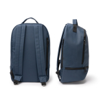 Mochila em pele sintética, bolso antirroubo e compartimento para calçado 9'' cor azul-marinho vista detalhe 4