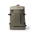 Mochila térmica em pele sintética com interior isotérmico e abertura cor verde-escuro segunda vista