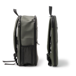 Mochila em pele sintética para portátil com duplo compartimento 15'' cor verde-escuro terceira vista