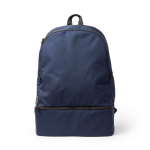 Mochila desportiva ecológica com compartimento para calçado e bolso frontal cor azul-marinho segunda vista