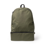 Mochila desportiva ecológica com compartimento para calçado e bolso frontal cor verde-escuro segunda vista