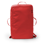 Saco mochila convertível de viagem em pele sintética e poliéster cor vermelho segunda vista