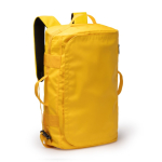 Saco mochila convertível de viagem em pele sintética e poliéster cor vermelho primeira vista de uso