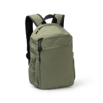 Mochila de nylon com bolsos laterais para garrafas 10'' cor verde-escuro primeira vista de uso