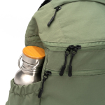 Mochila de nylon com bolsos laterais para garrafas 10'' cor verde-escuro vista detalhe 1