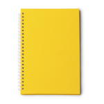 Bloco de notas A5 com argolas em plástico reciclado com folhas quadriculadas cor amarelo segunda vista