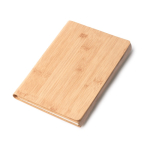 Bloco de notas A5 com suporte para telemóvel e tapete de rato, folhas lisas cor natural vista detalhe 3