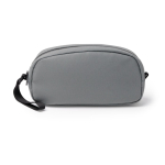 Necessaire em pele sintética com duplo compartimento e fecho de correr cor cinzento segunda vista