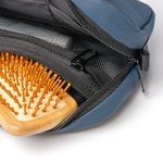 Necessaire em pele sintética com duplo compartimento e fecho de correr cor azul-marinho vista detalhe 1