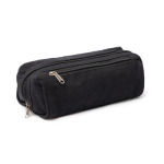 Necessaire de algodão reciclado com bolso exterior 300 g/m² cor preto primeira vista de uso