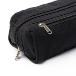 Necessaire de algodão reciclado com bolso exterior 300 g/m² cor preto vista detalhe 2