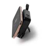 Bateria externa 3 em 1 com carregamento rápido sem fios 15W 10.000 mAh cor preto vista detalhe 1