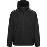 Parka térmica desportiva acolchoada com detalhes refletivos Roly Emin cor preto primeira vista de uso